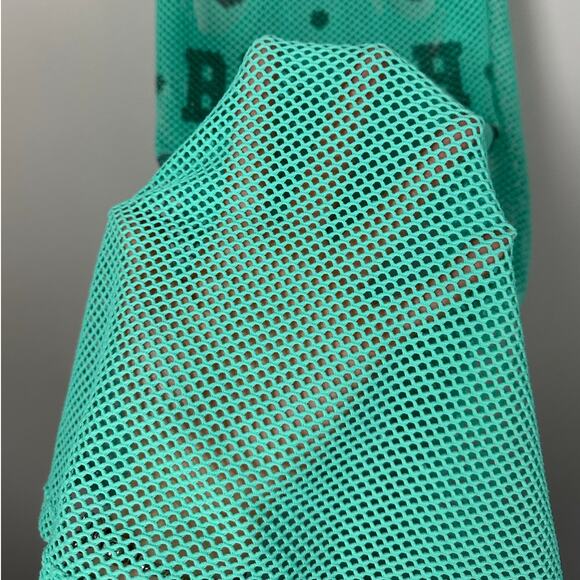 LIVE! Teal Mesh Racerback Sand Beach Vibes Swimsuit Coverup Women's Medium - Picture 4 of 7